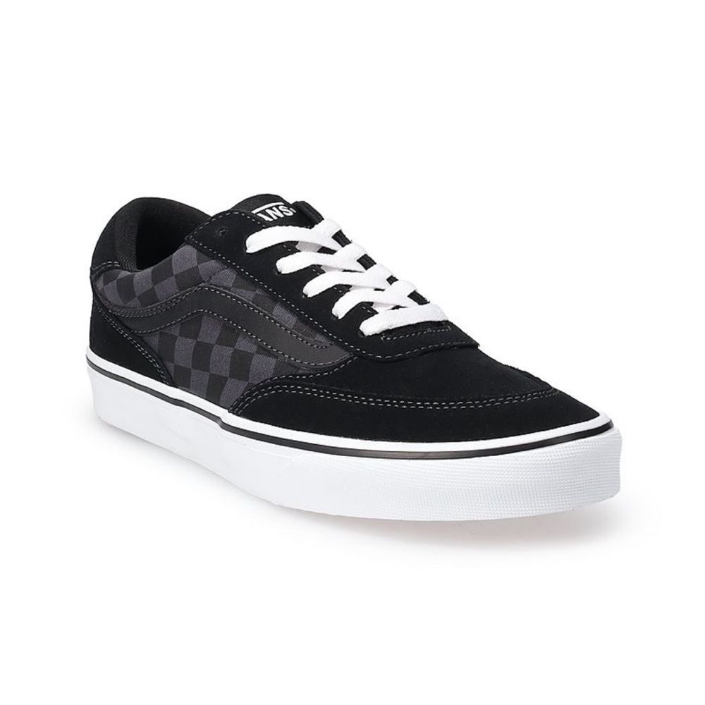 Vans Brooklyn Checkerboard Low Top Sneaker NEW Boys 13 Black Asphalt